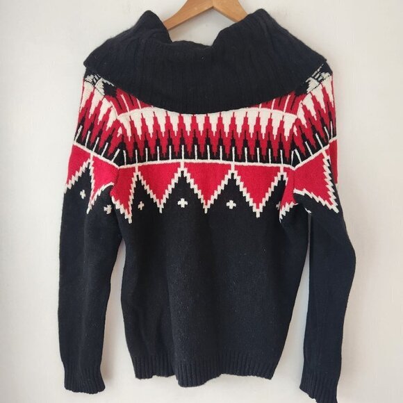 Lauren Ralph Lauren Wool Blend Aztec Southwestern Turtleneck Sweater Women's L - Picture 2 of 5